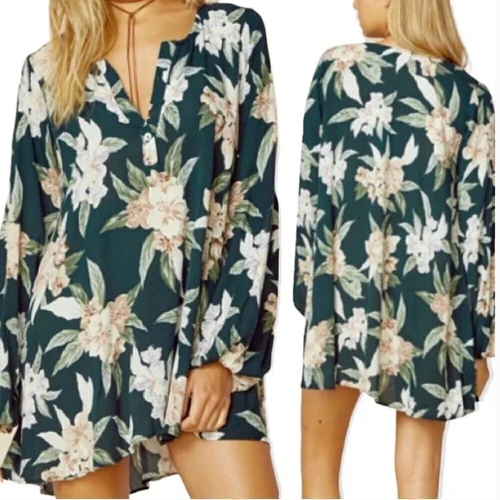 Show Me Your Mumu Jamie Tunic In Forest Florist Cloud